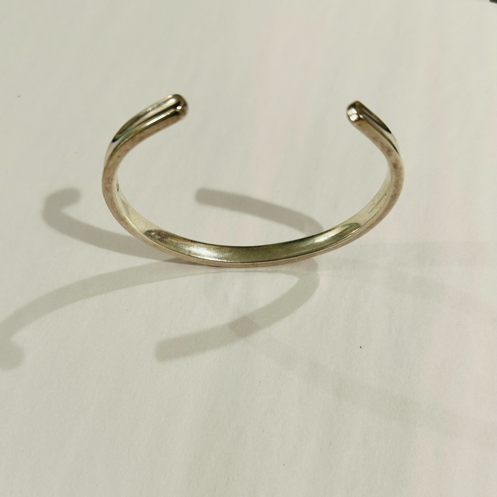 Classic Tiffany & Co. Solid Sterling Silver 1837 Narrow Cuff Bracelet - Picture 3 of 6